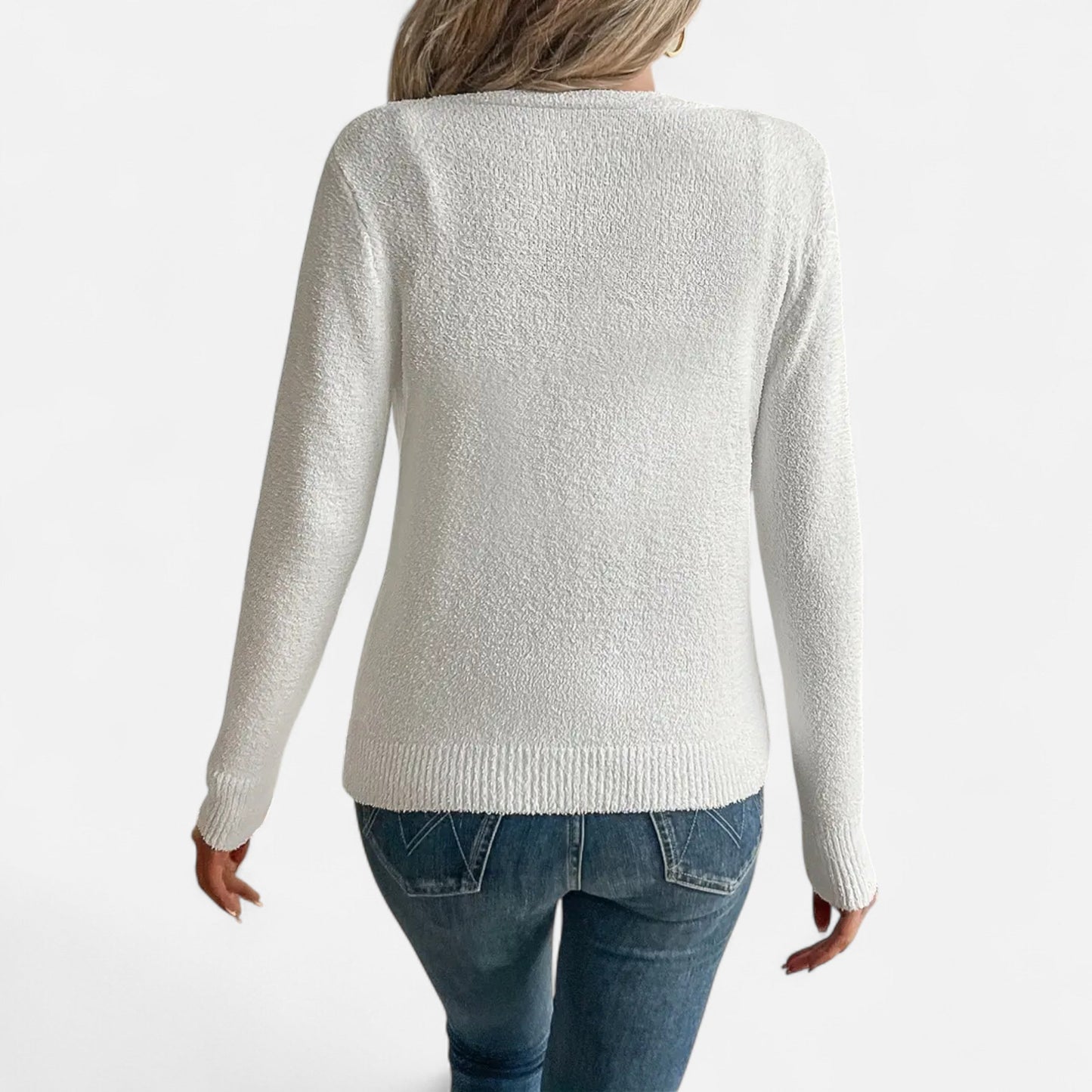 Cárdigan Mujer Botones Frontales Color Sólido