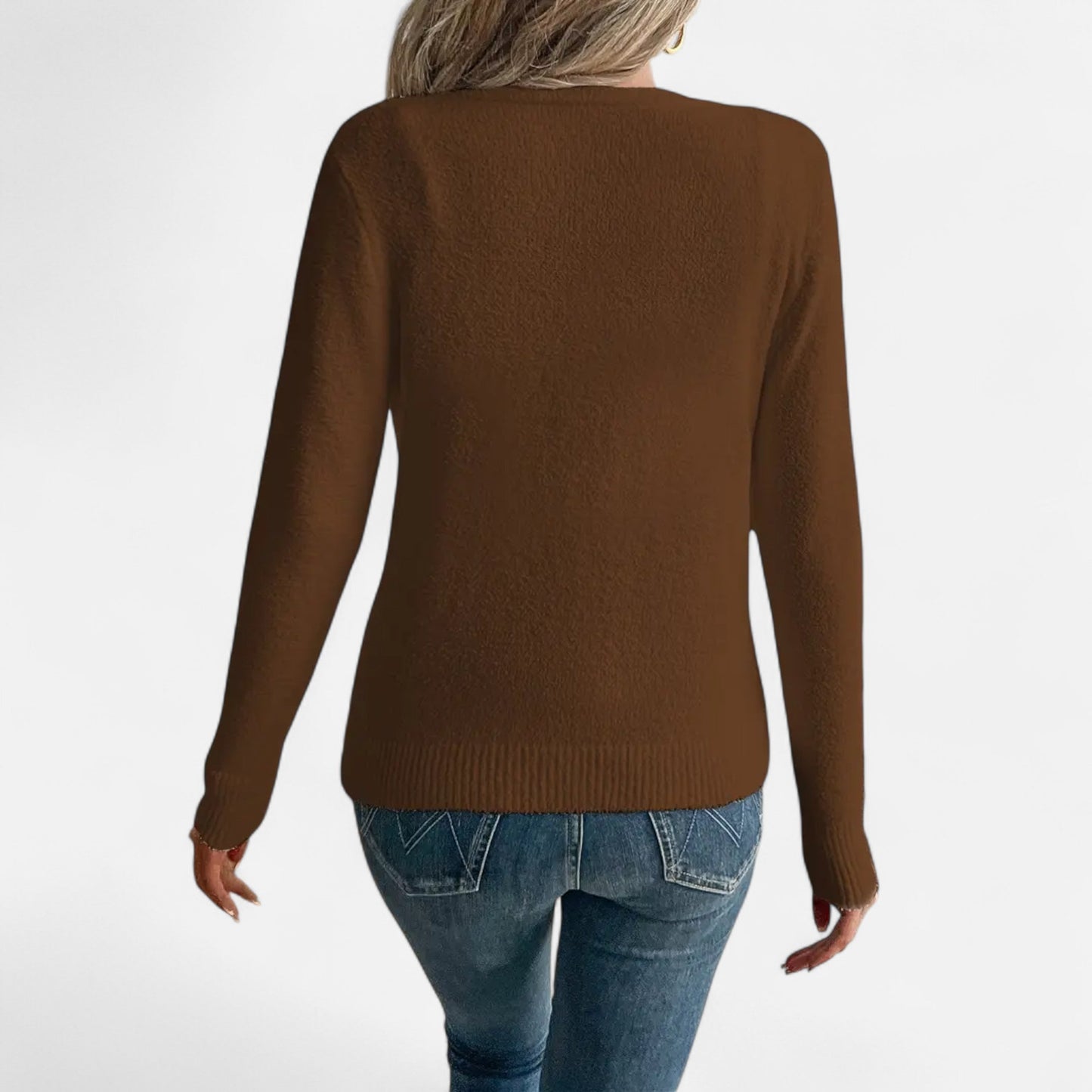 Cárdigan Mujer Botones Frontales Color Sólido