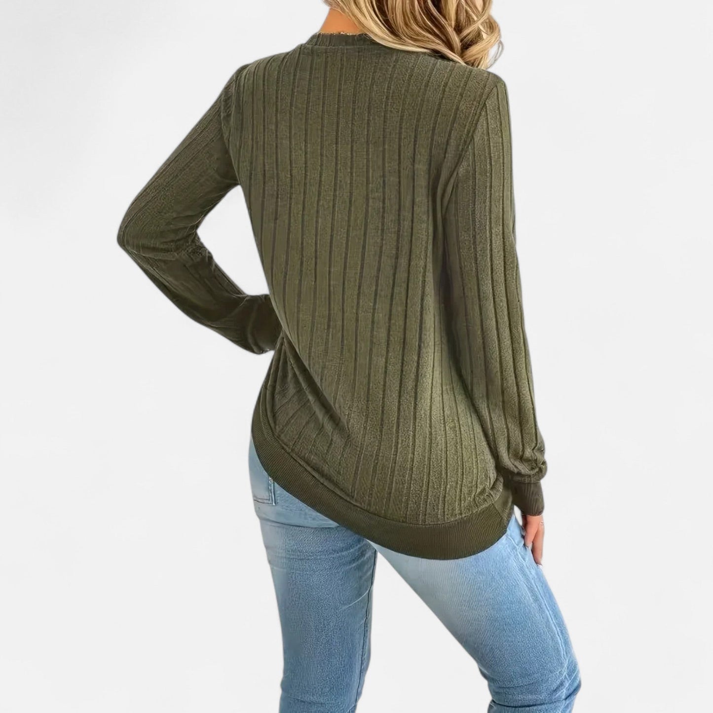 Jersey Mujer Cuello en V Acanalado